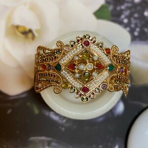 Planet Gold Intricate Multicolor Gemstone Bracelet